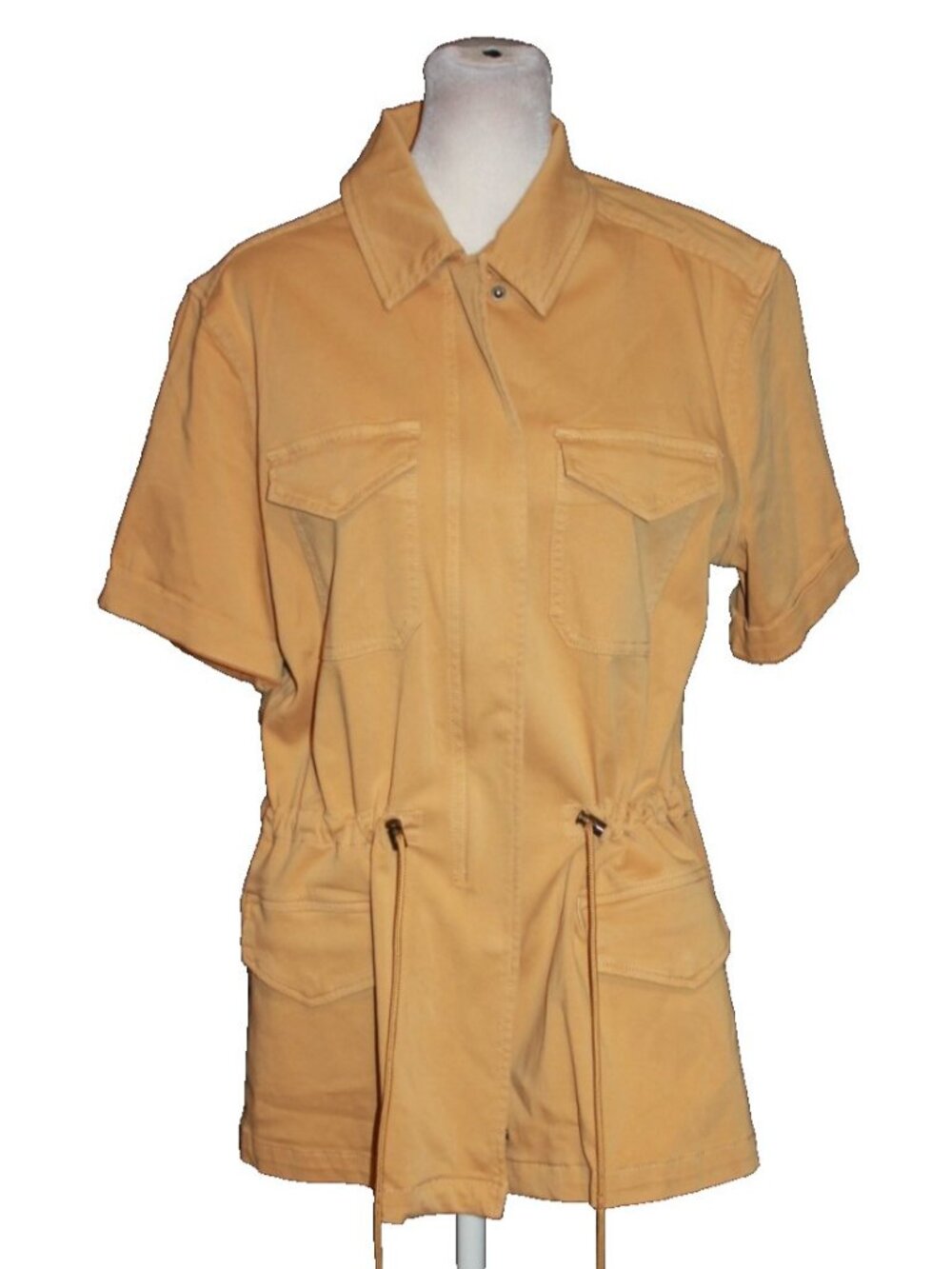 Liverpool Los Angeles Short Sleeve Cargo Jacket Mustard Yellow Size Medium M